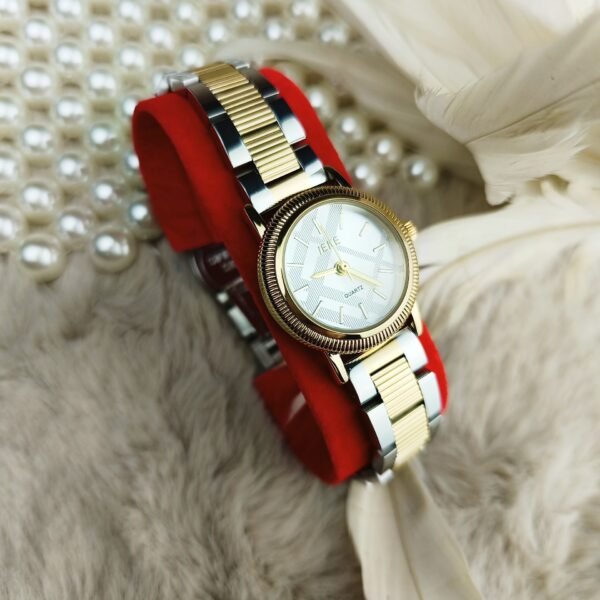 Montre IEKE modèle rond couleur Blanche Bracelet doré-argent pour femme