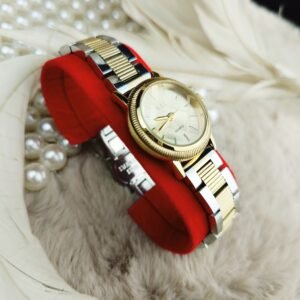 Montre IEKE modèle rond couleur Beige Bracelet doré-argent pour femme
